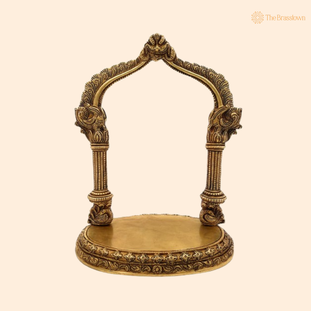 Brass Arch Frame with Ornate Pillars 13 Inch