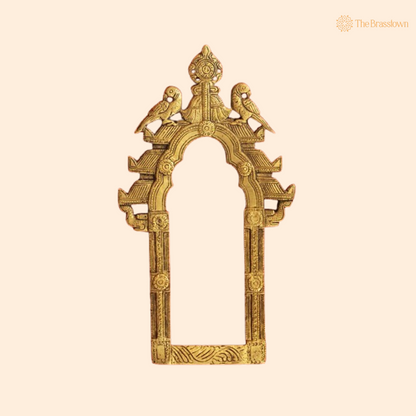 Brass Arch Frame with Parrots – A Traditional Masterpiece 10 Inch