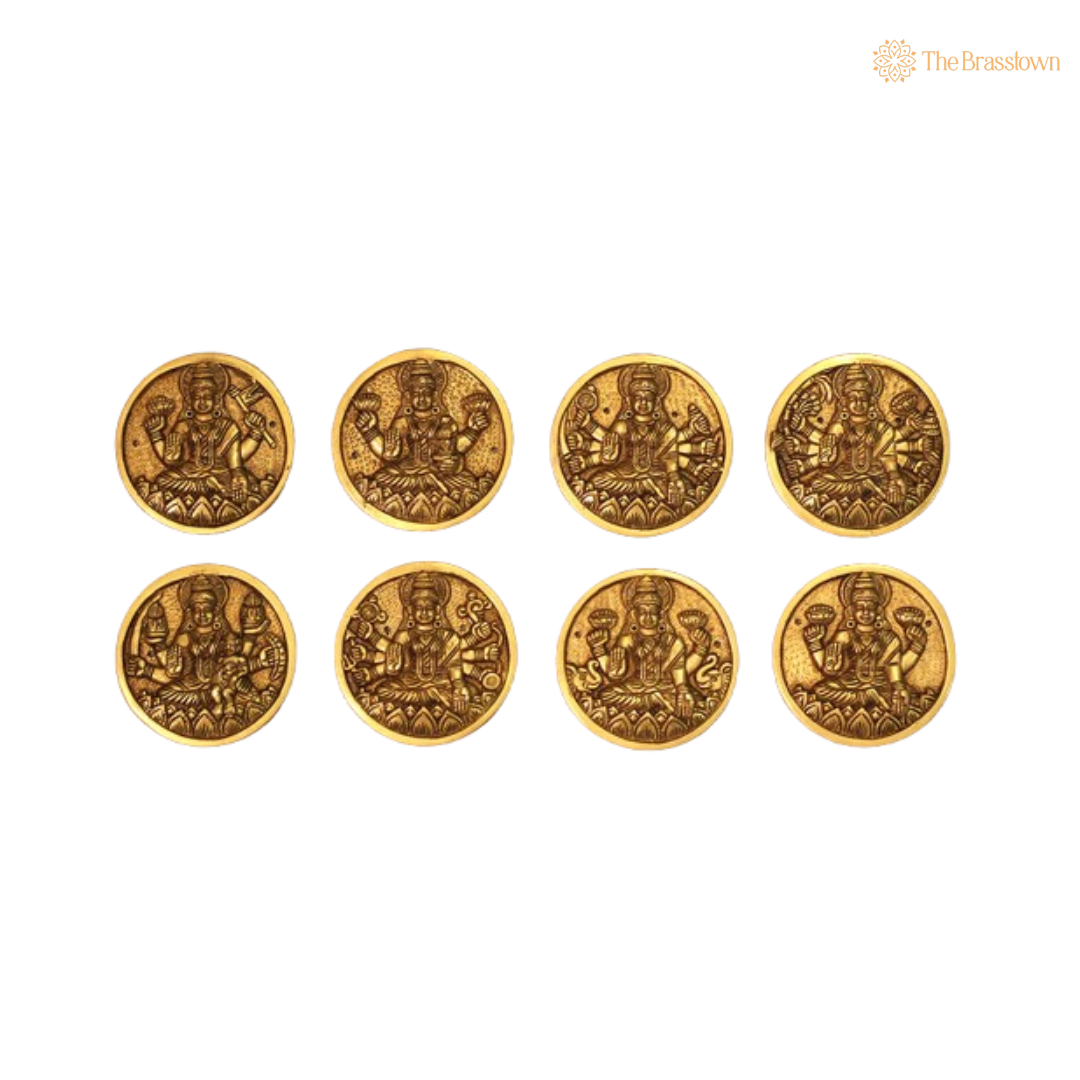 Brass Ashta Lakshmi Coins – Divine Grace in Every Coin