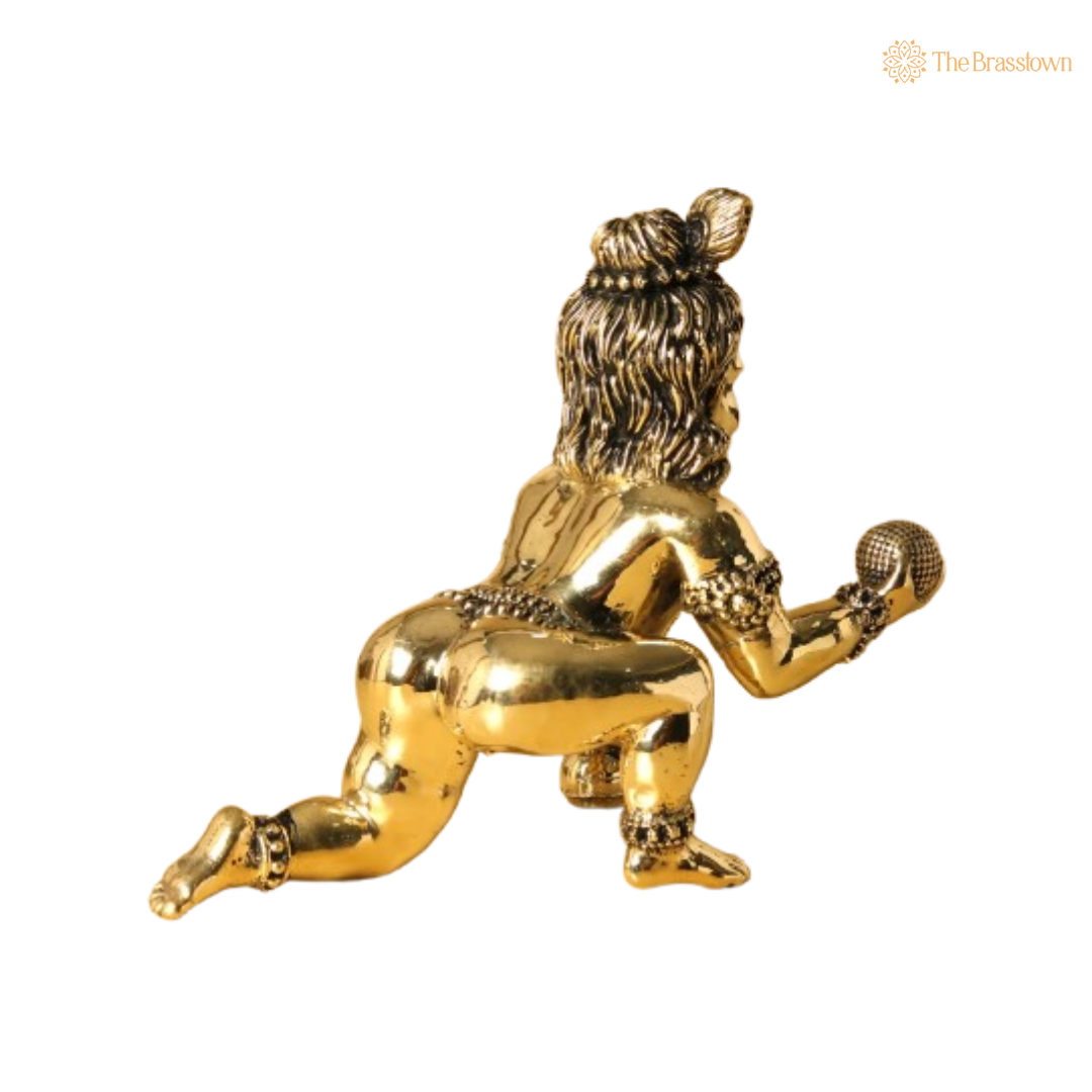 Brass Baby Krishna Idol 6 Inch