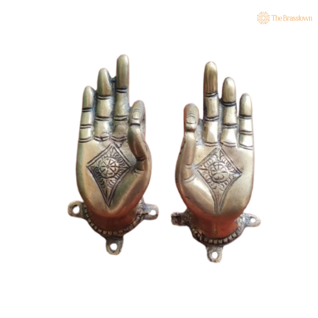 Brass Blessing Hands Wall Décor – Symbol of Grace and Protection 6 Inch