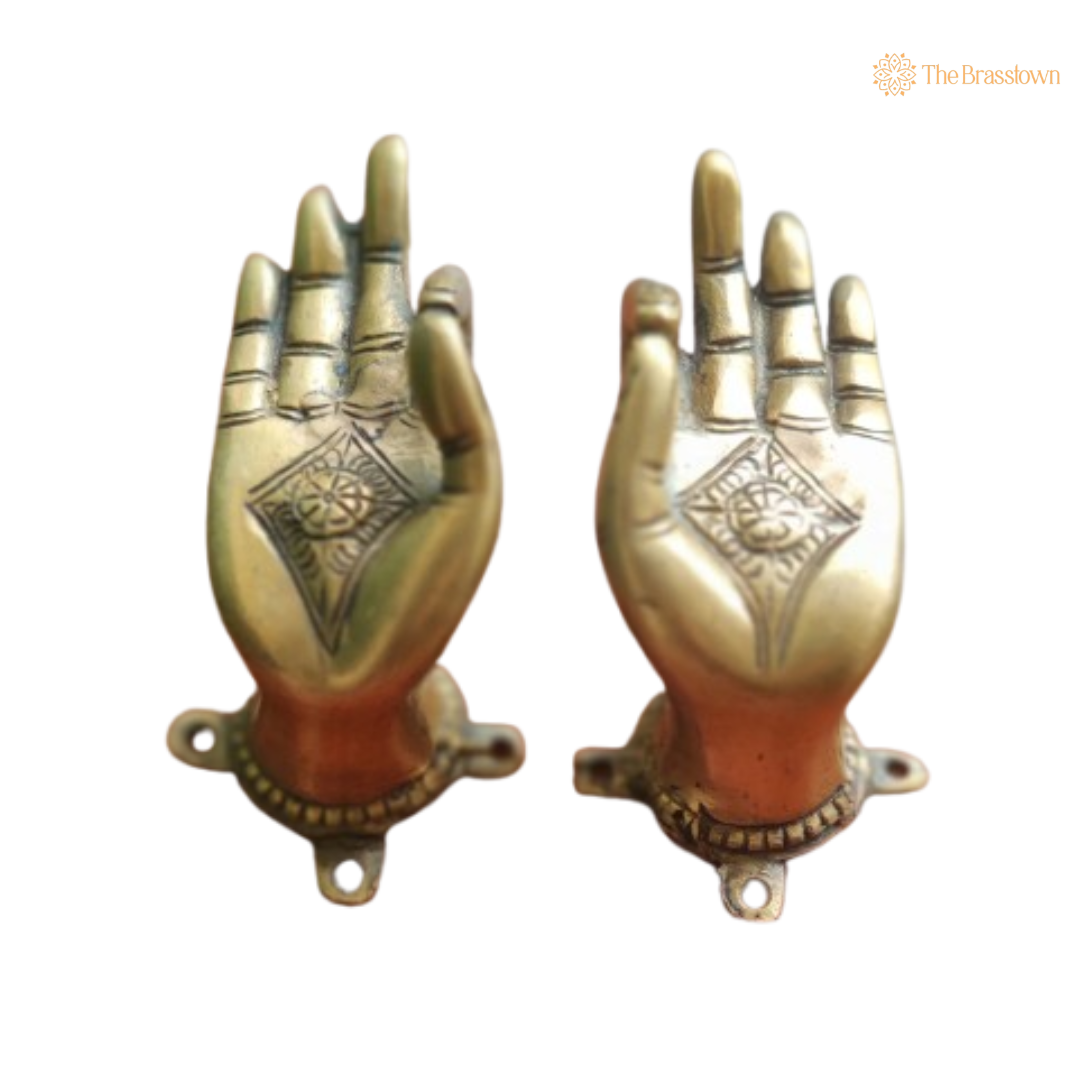 Brass Blessing Hands Wall Décor – Symbol of Grace and Protection 6 Inch