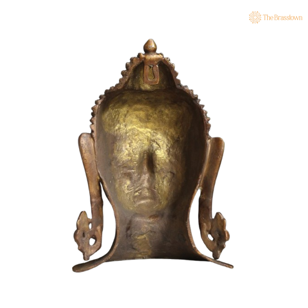 Brass Buddha Bust – A Symbol of Serenity and Enlightenment 11 Inch