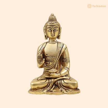 Brass Buddha Idol – A Symbol of Peace and Enlightenment 4 Inch