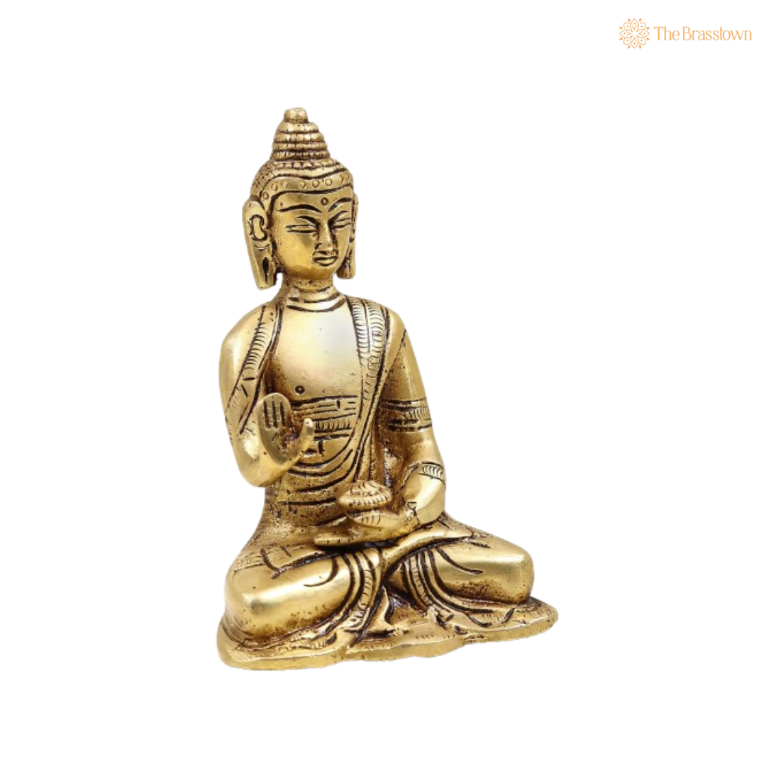 Brass Buddha Idol – A Symbol of Peace and Enlightenment 4 Inch