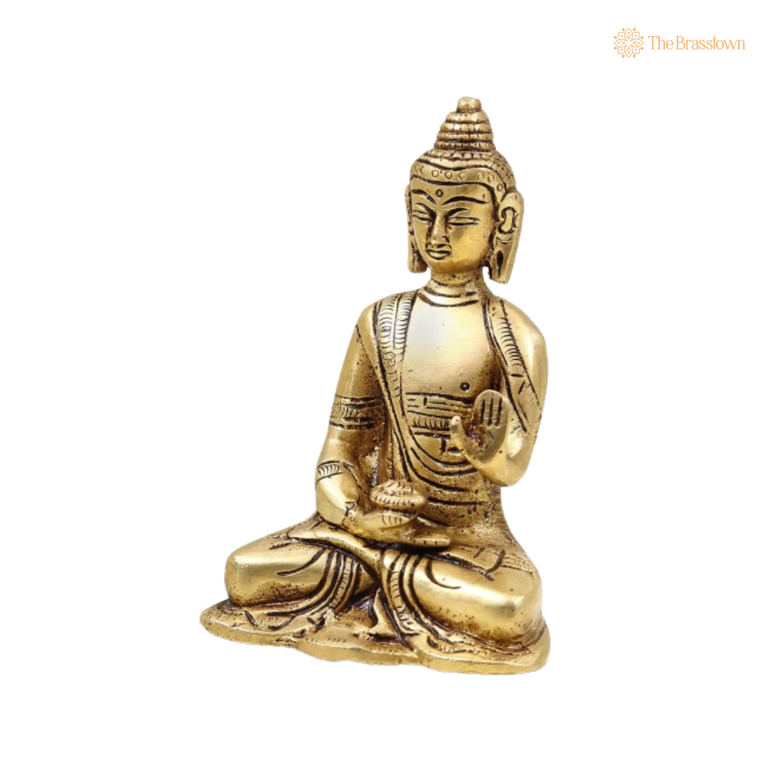 Brass Buddha Idol – A Symbol of Peace and Enlightenment 4 Inch