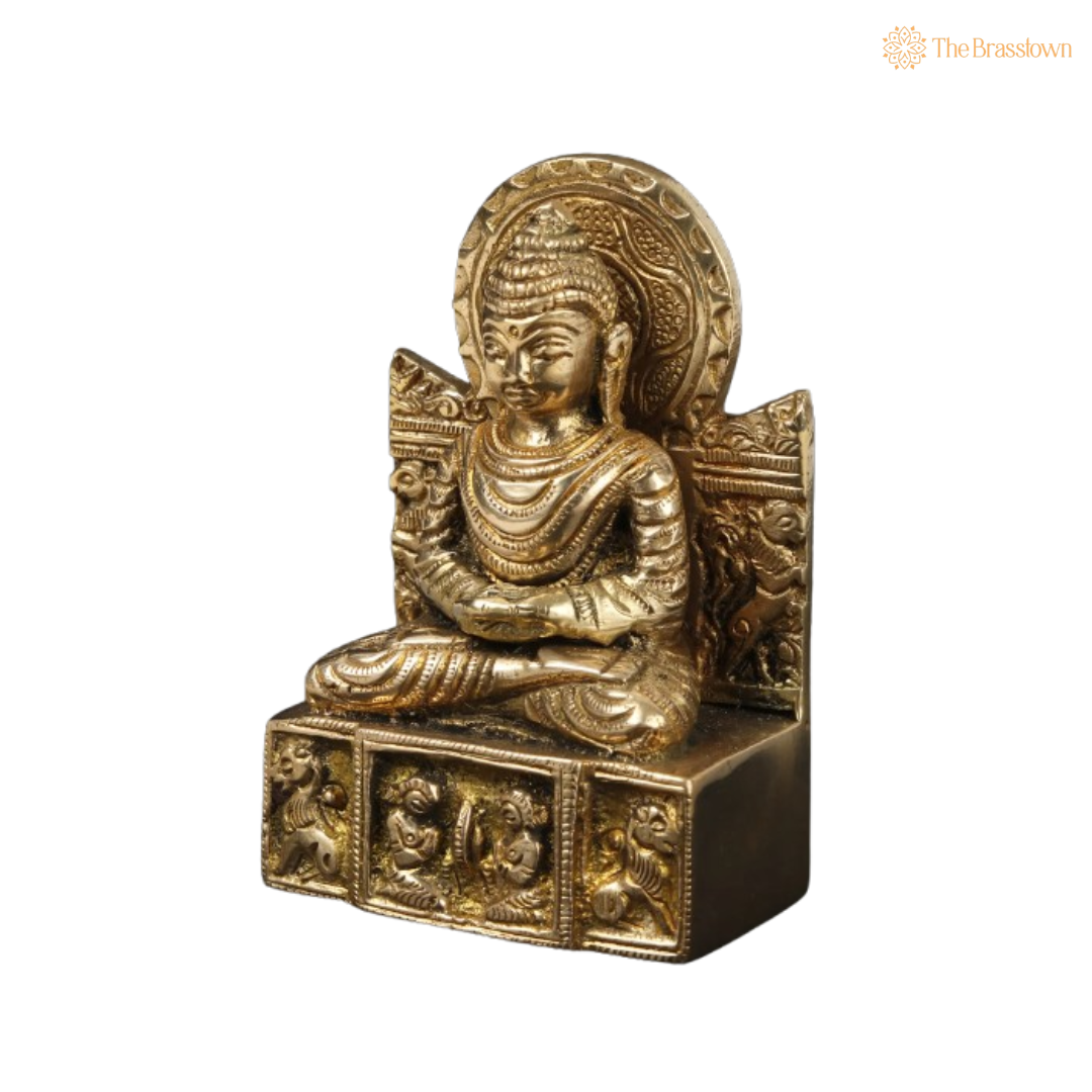 Brass Buddha Idol – The Essence of Peace and Enlightenment 3 Inch