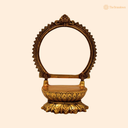 Brass Circular Frame with Lotus Base 10.5 Inch