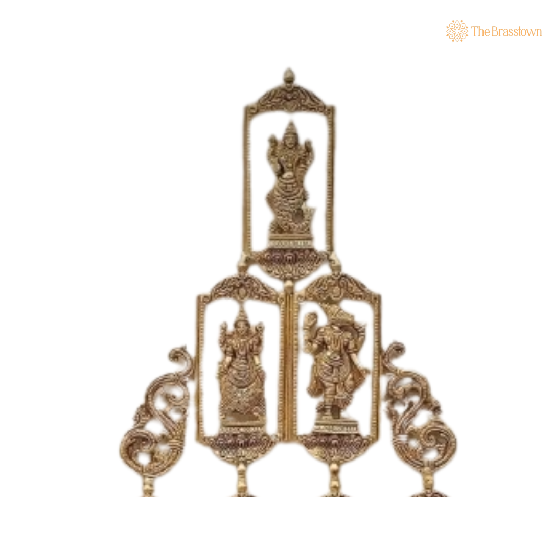 Brass Dasavatar Wall Hanging – A Divine Showcase of Vishnu's Ten Avatars 30 Inch