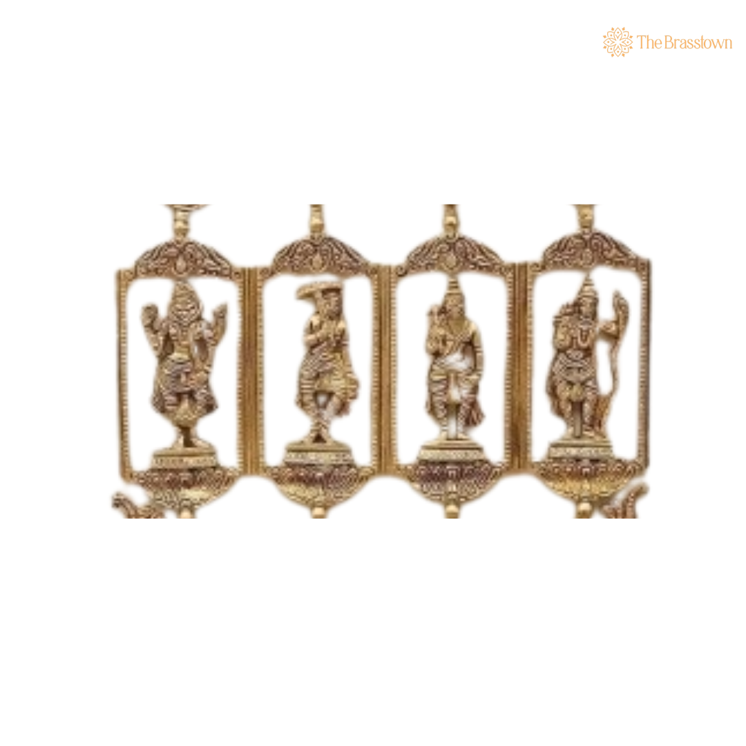 Brass Dasavatar Wall Hanging – A Divine Showcase of Vishnu's Ten Avatars 30 Inch