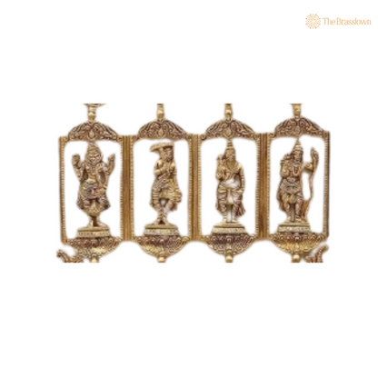 Brass Dasavatar Wall Hanging – A Divine Showcase of Vishnu&