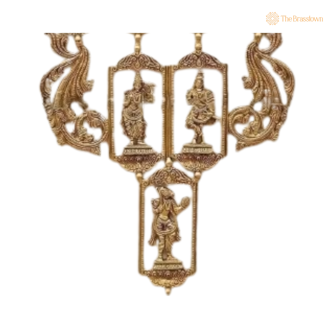 Brass Dasavatar Wall Hanging – A Divine Showcase of Vishnu's Ten Avatars 30 Inch