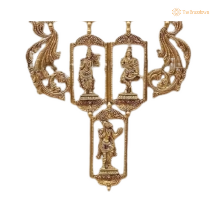Brass Dasavatar Wall Hanging – A Divine Showcase of Vishnu&