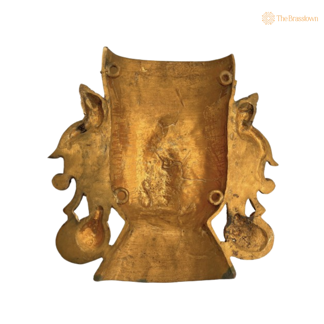 Brass Devi Face Wall Hanging 12.5 Inch