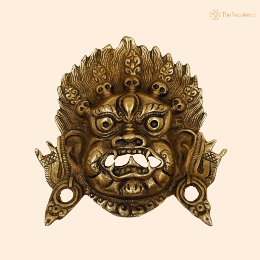 Brass Fierce Protector Wall Mask 6 Inch