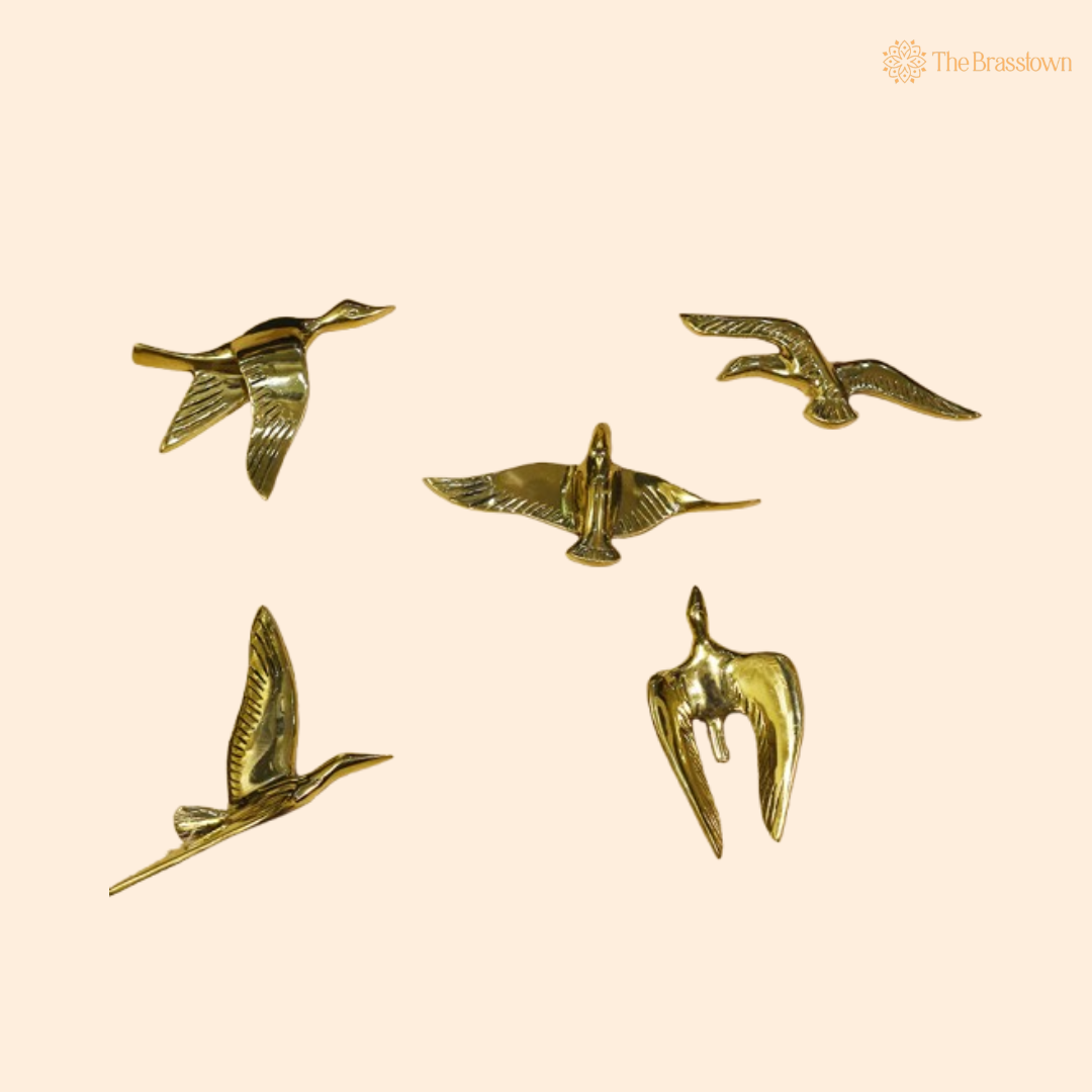 Brass Flying Birds Wall Decor – Elevate Your Space with Graceful Elegance 6 Inch