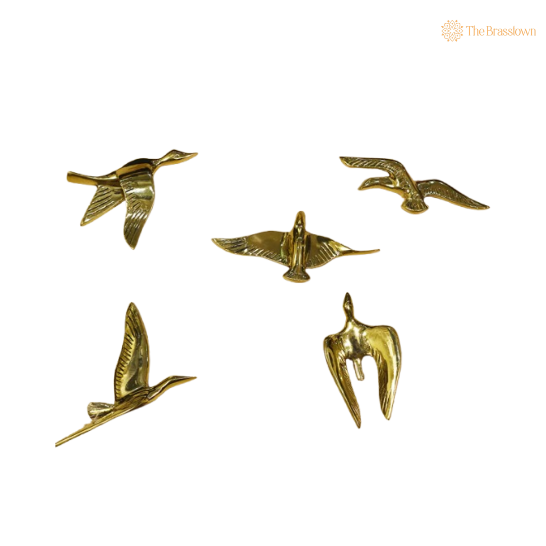 Brass Flying Birds Wall Decor – Elevate Your Space with Graceful Elegance 6 Inch