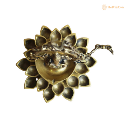 Brass Ganesha Hanging Diya Lamp 11.5 Inch