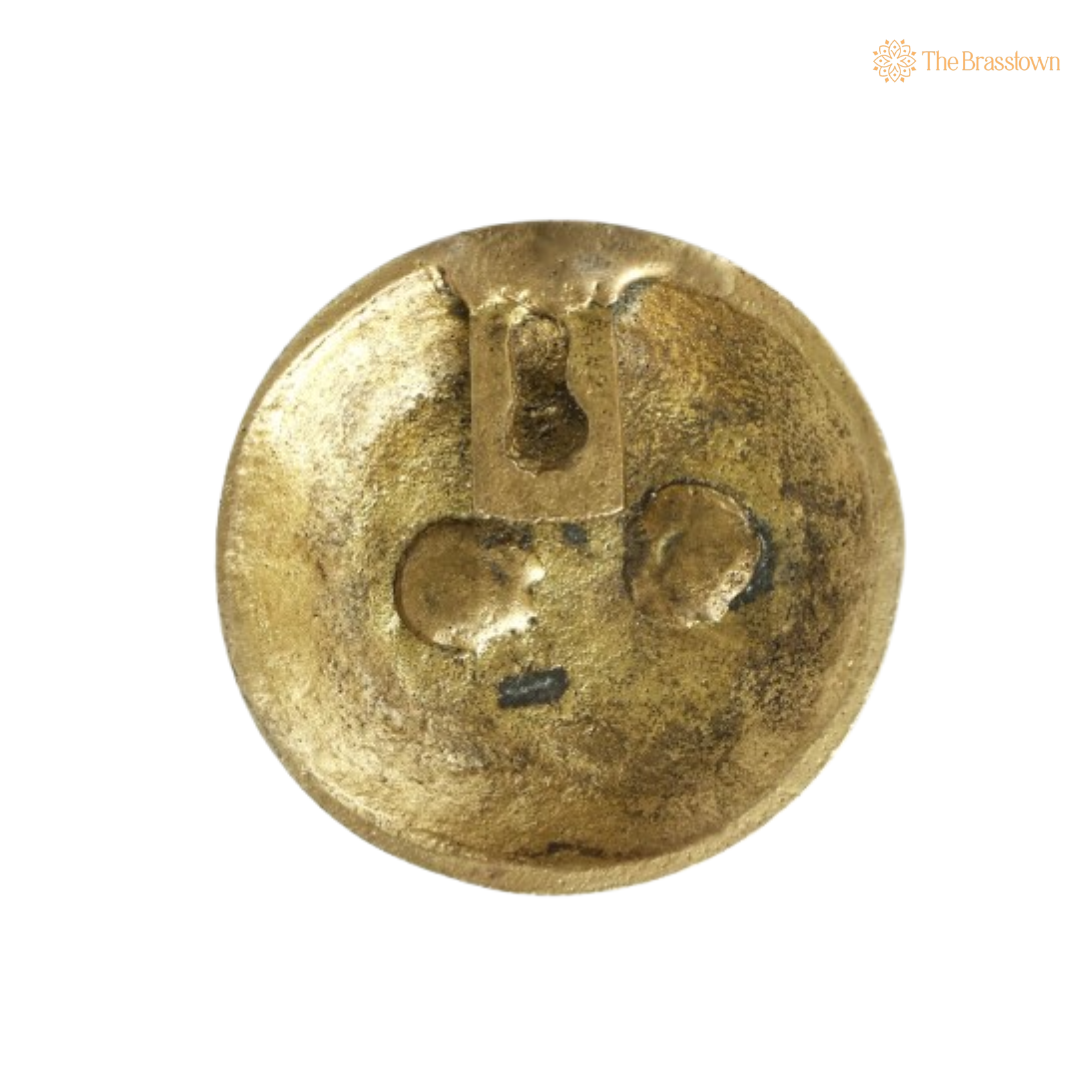 Brass Ganesha Head Idol – Elegant and Divine Craftsmanship 3 Inch
