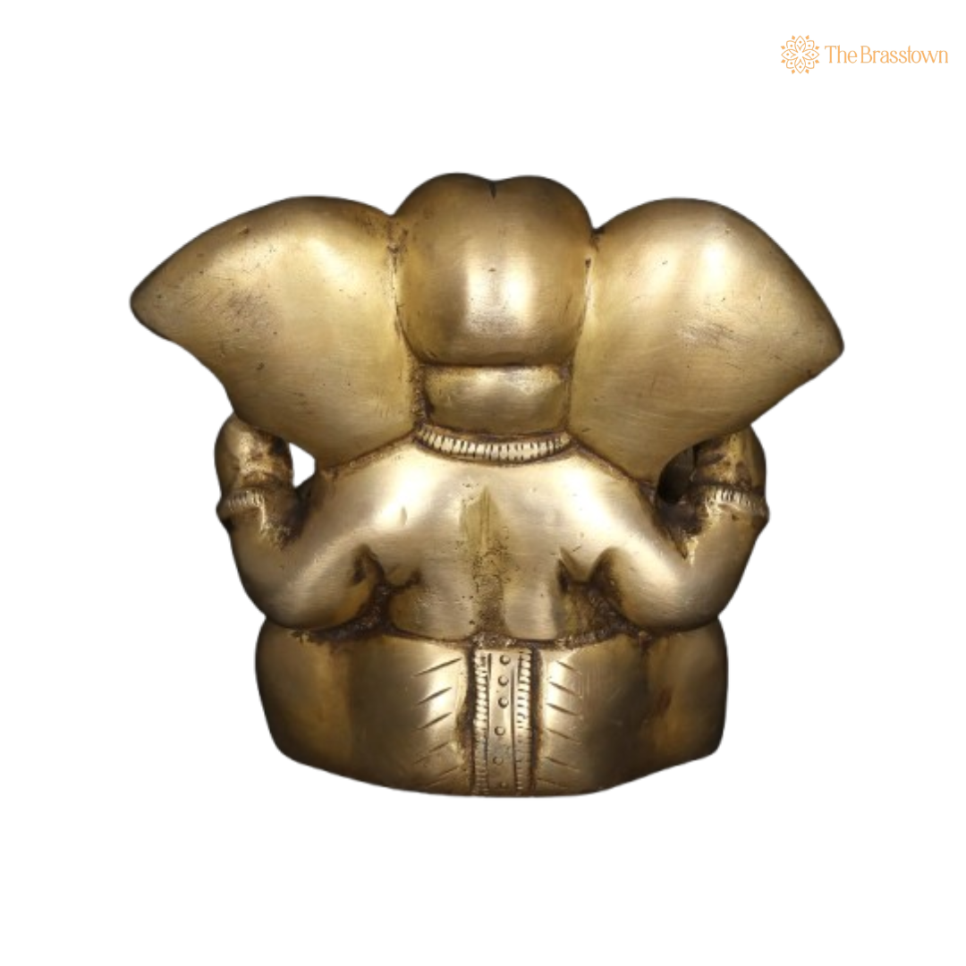 Brass Ganesha Idol – A Symbol of Blessings & Prosperity 5 Inch