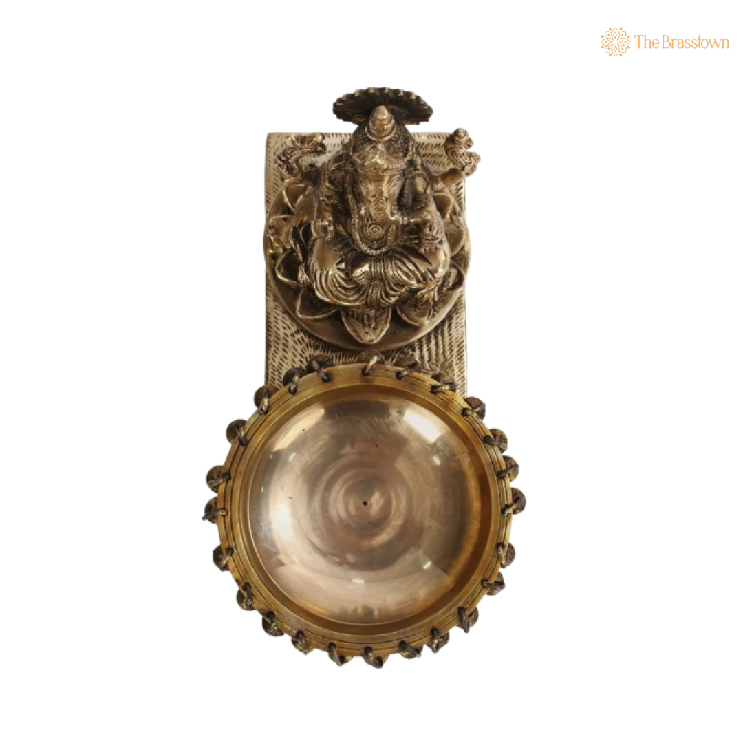 Brass Ganesha Urli Bowl – Elegant Decor with Divine Charm 6 Inch