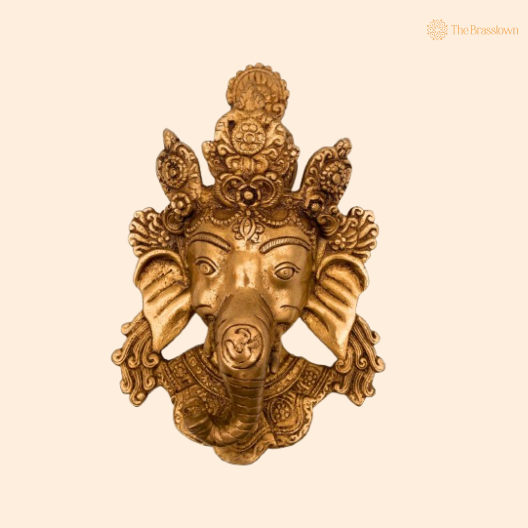 Brass Ganesha Wall Hanging 8 Inch