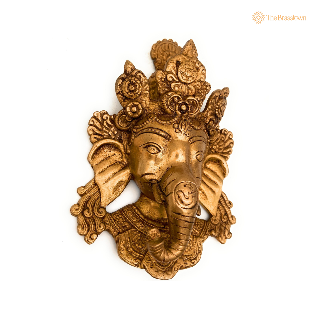 Brass Ganesha Wall Hanging 8 Inch