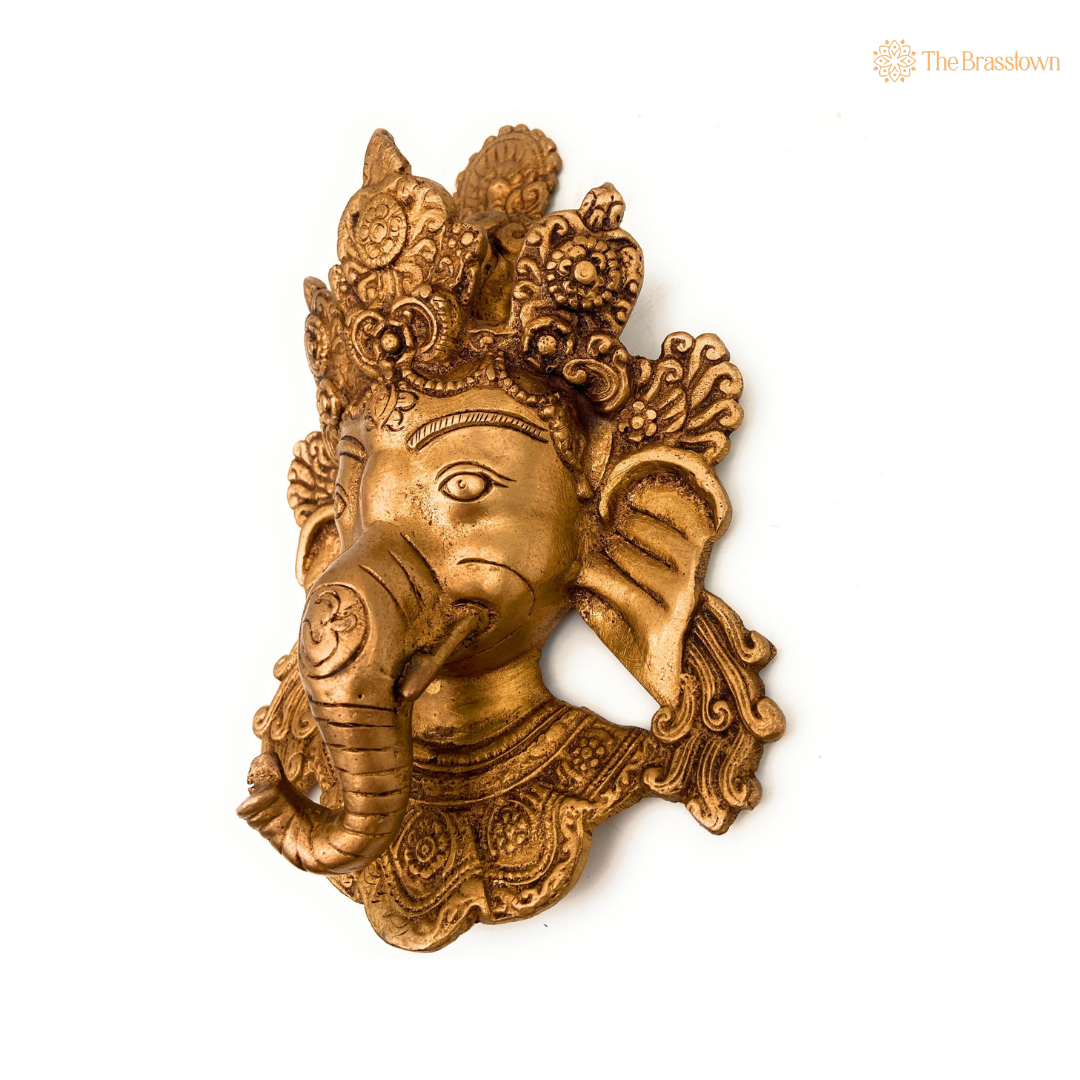 Brass Ganesha Wall Hanging 8 Inch
