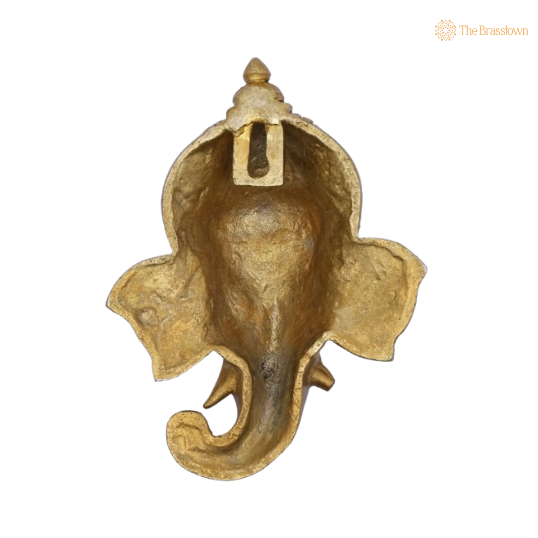 Brass Ganesha Wall Hanging – Traditional Decorative Piece 6.5 Inch
