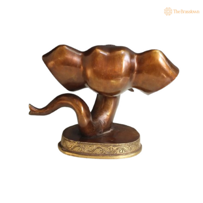 Brass Ganesha Wall Mask Statue 6 Inch