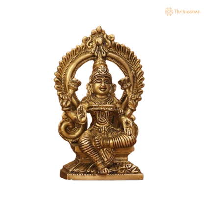 Brass Ganesha and Lakshmi Figurine Set 6 Inch