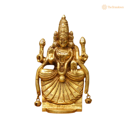 Brass Goddess Padmavati Idol – Symbol of Prosperity &amp; Wisdom 9.5 Inch