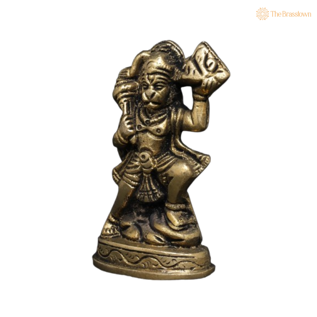 Brass Hanuman Idol – Symbol of Strength and Devotion 3.5 Inch