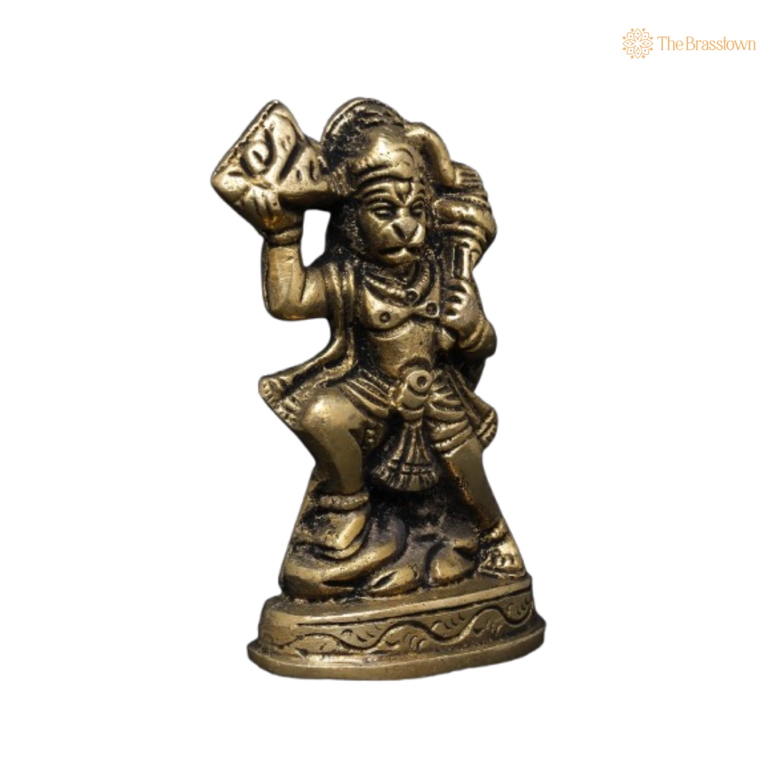Brass Hanuman Idol – Symbol of Strength and Devotion 3.5 Inch