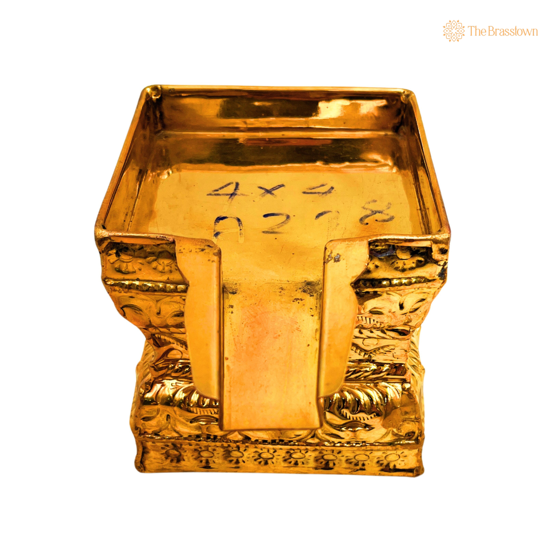 Brass Havan Kund 4.5 Inch closeup – intricate craftsmanship