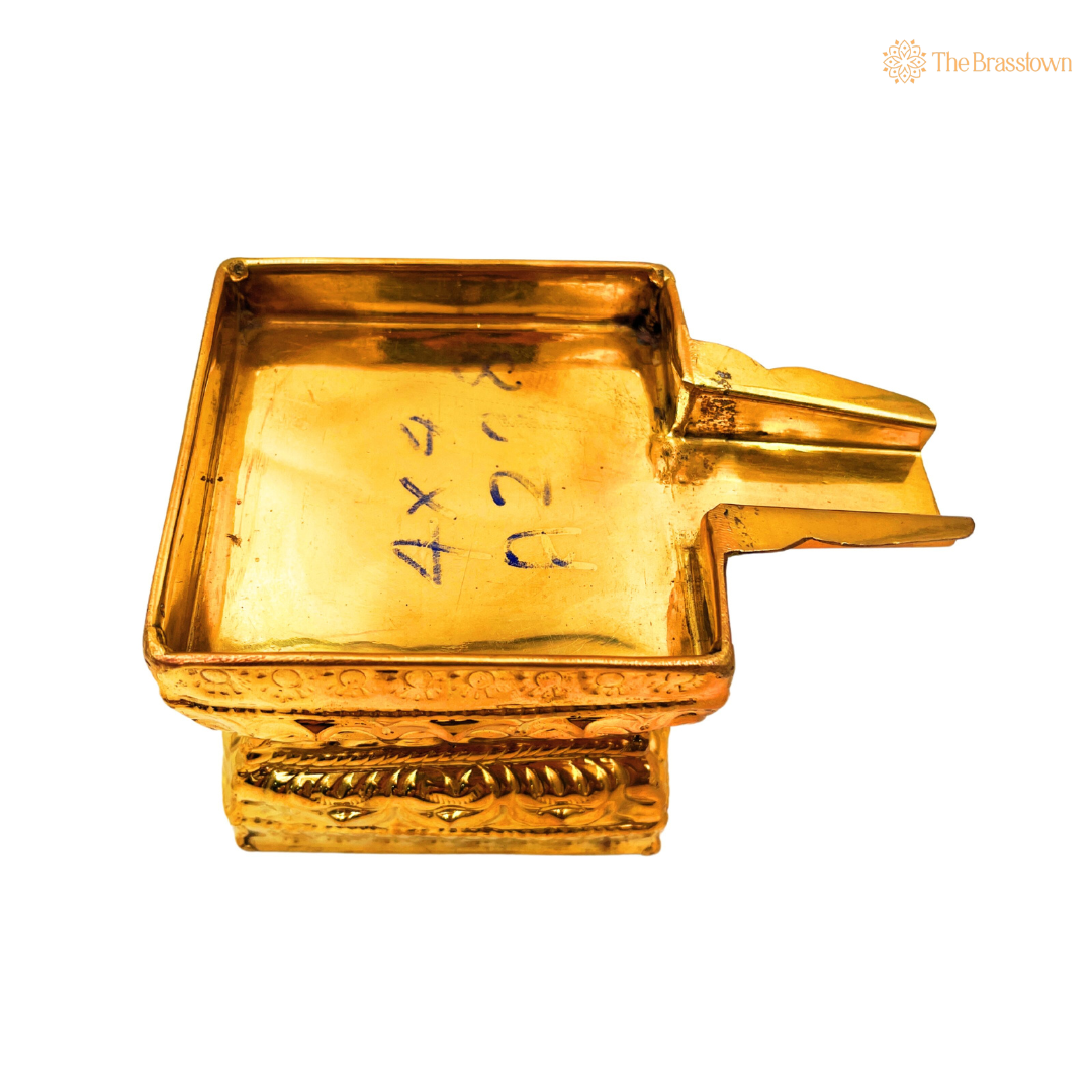 Brass Havan Kund 4.5 Inch – home mandir puja decor India