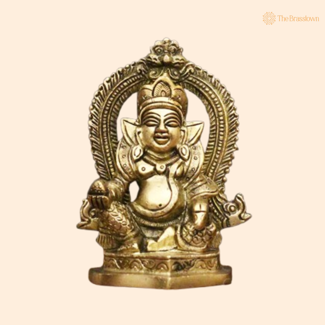 Brass Kuber Maharaj Idol 4.5 Inch