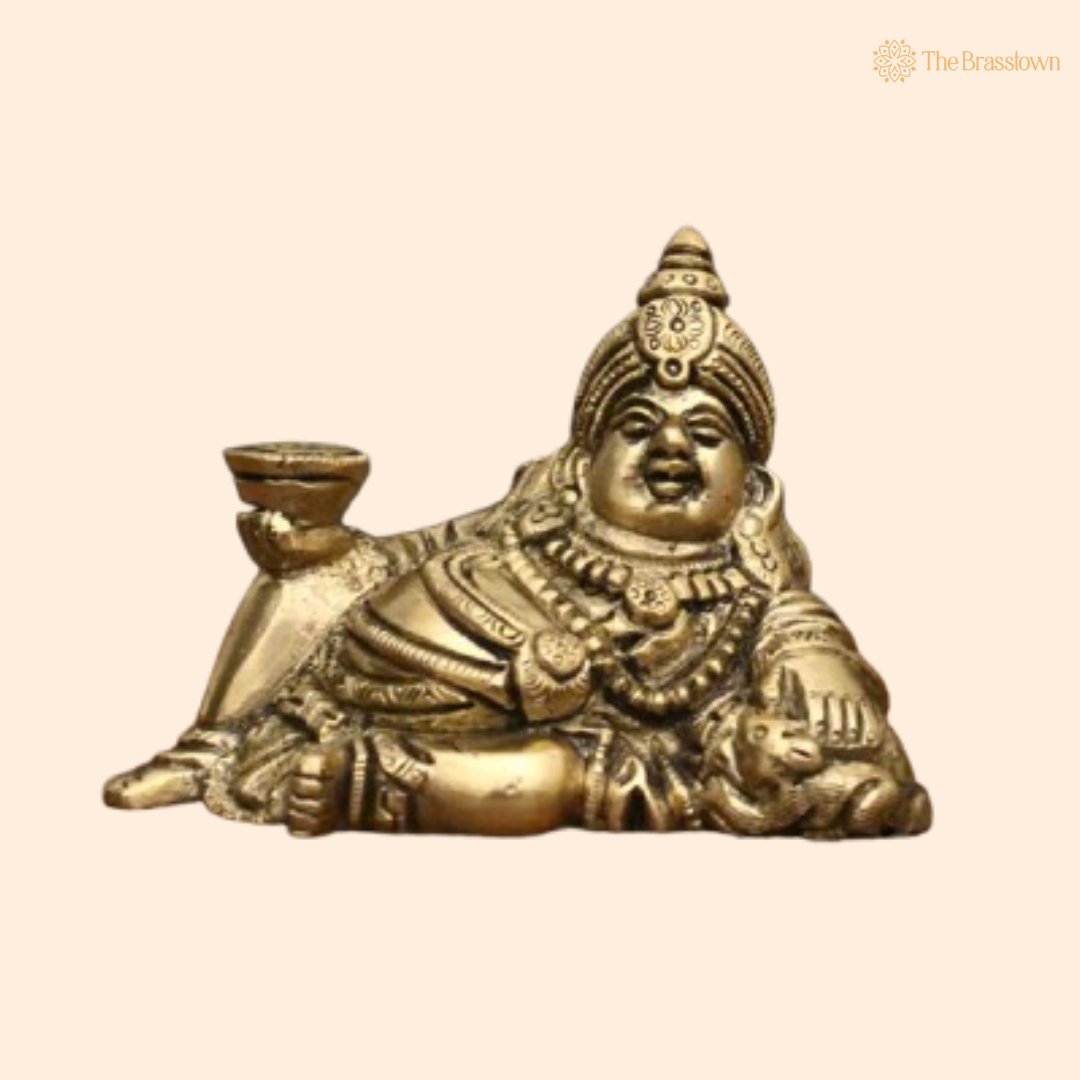 Brass Kubera Idol – Symbol of Wealth & Prosperity 3 Inch