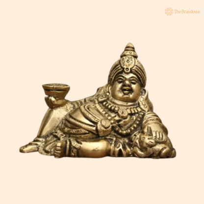Brass Kubera Idol – Symbol of Wealth &amp; Prosperity 3 Inch