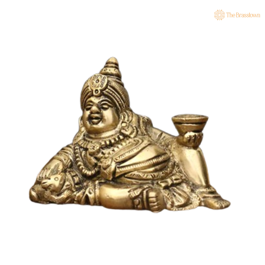 Brass Kubera Idol – Symbol of Wealth & Prosperity 3 Inch