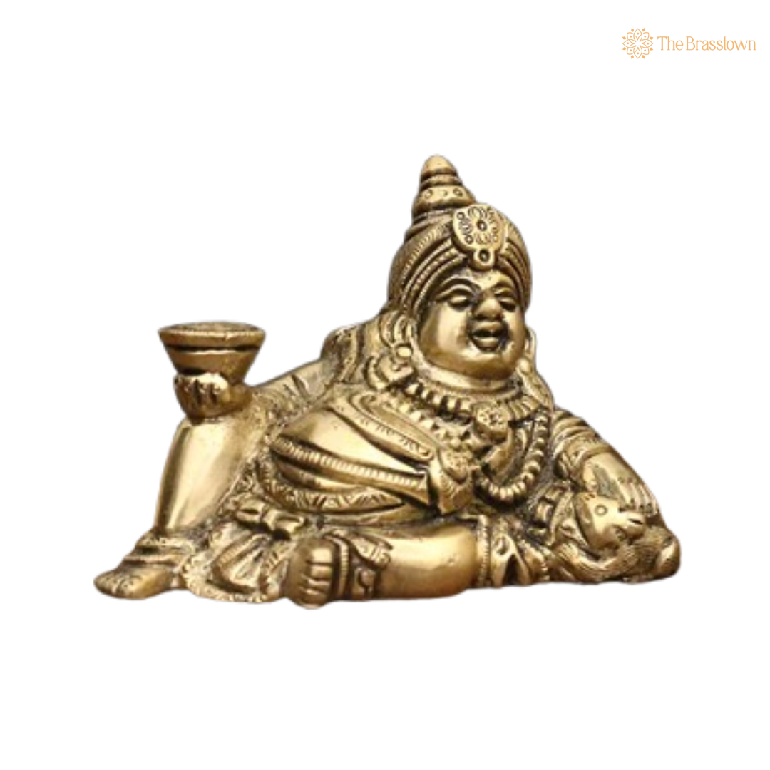 Brass Kubera Idol – Symbol of Wealth & Prosperity 3 Inch