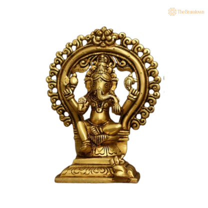 Brass Lakshmi Ganesha Statue Set 6.5 Inch