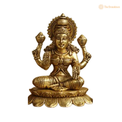Brass Lakshmi, Ganesha, and Saraswati Statue Set 6 Inch
