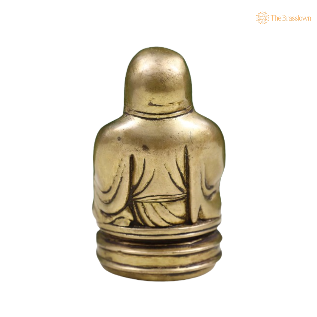 Brass Laughing Buddha Idol 5 Inch