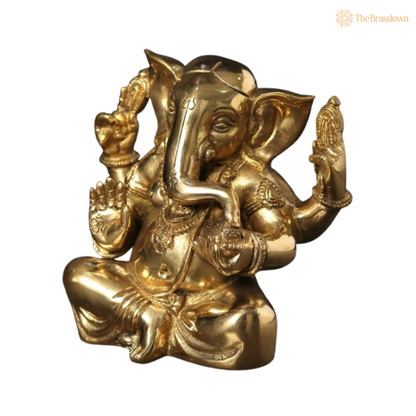 Brass Lord Ganesha Idol 5 Inch