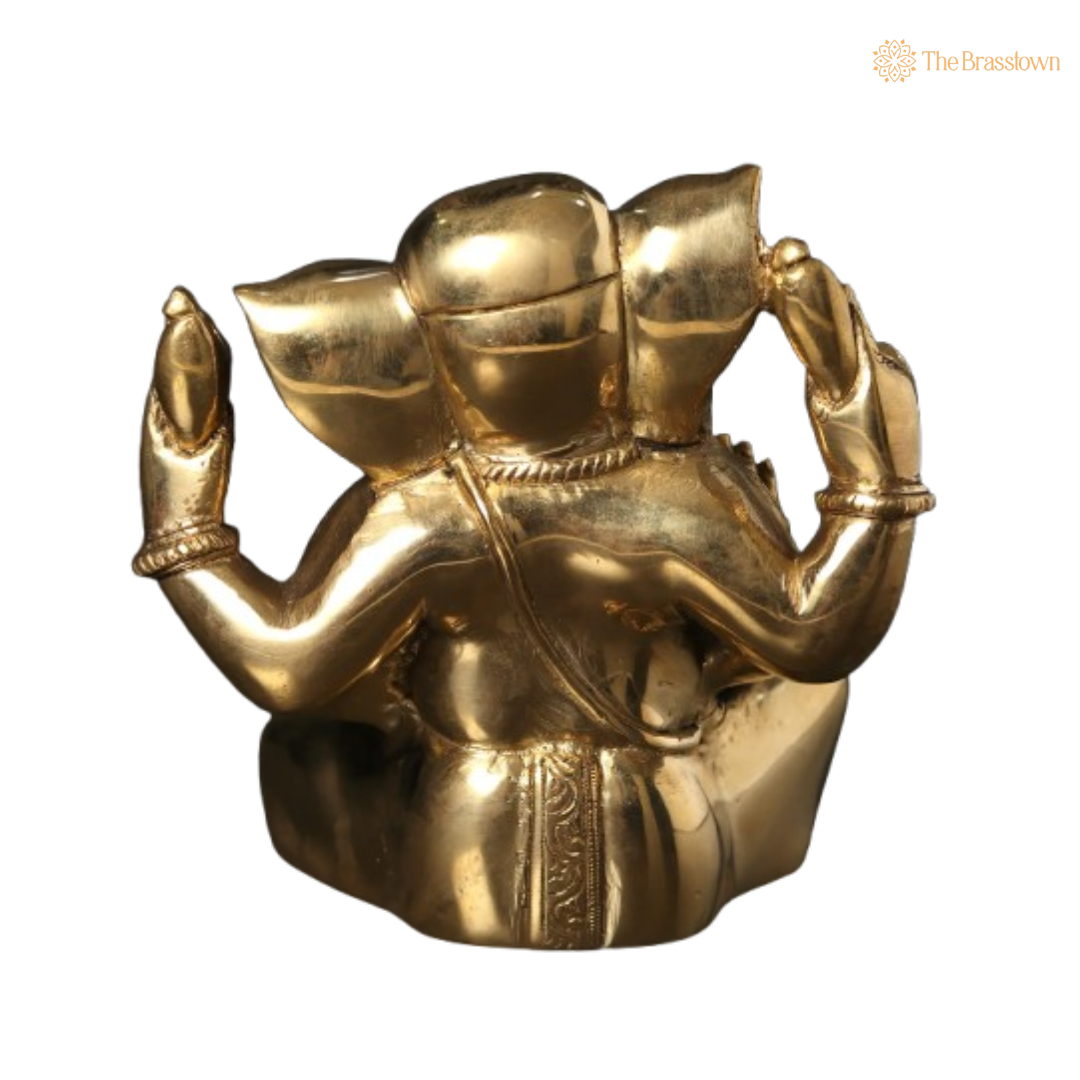 Brass Lord Ganesha Idol 5 Inch