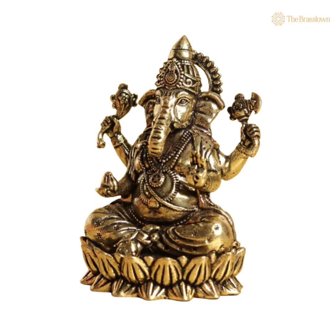 Brass Lord Ganesha Idol 2 Inch