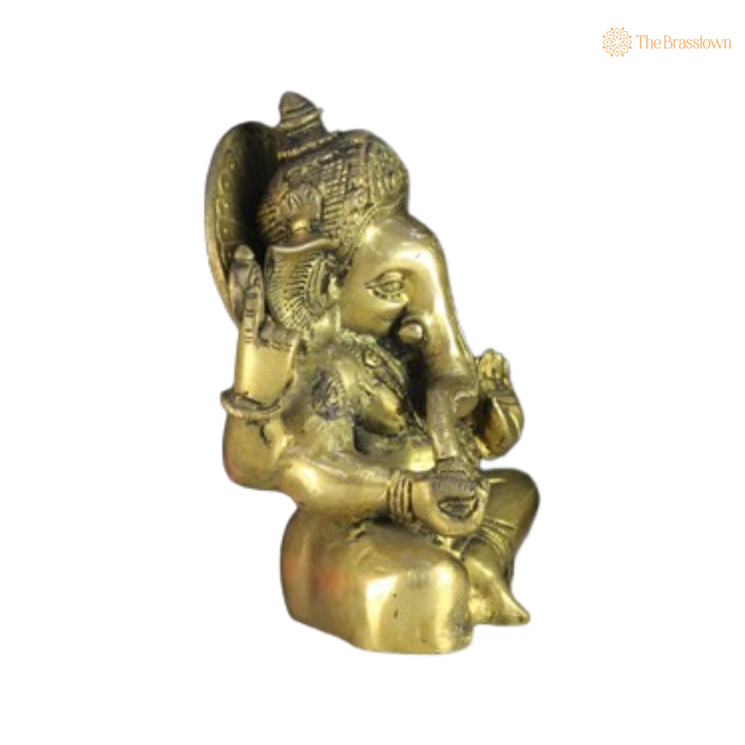Brass Lord Ganesha Idol 7 Inch