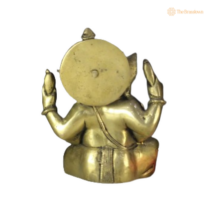 Brass Lord Ganesha Idol 7 Inch