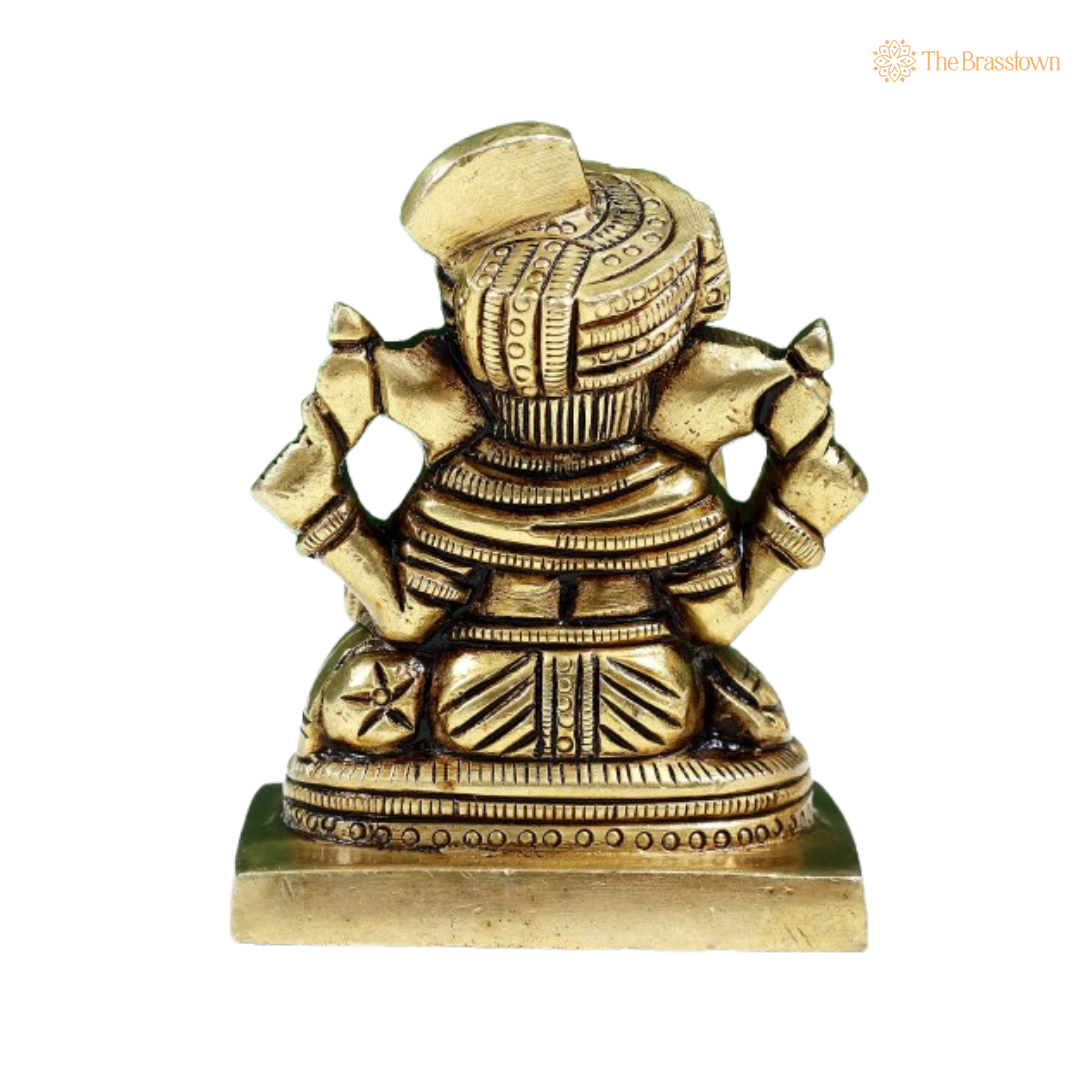 Brass Lord Ganesha Idol – A Symbol of Prosperity & Wisdom 3 Inch